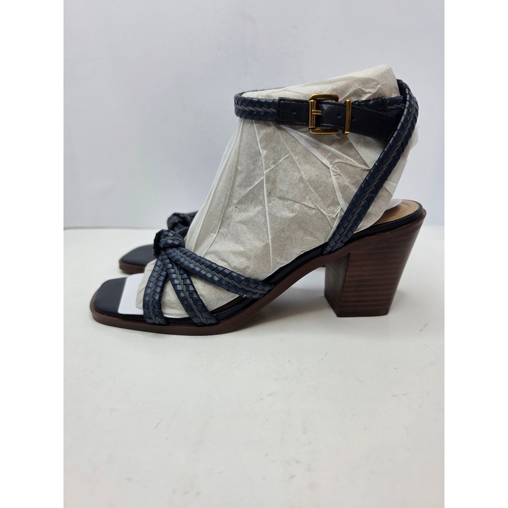 Giani Bernini Renaee Block Heel Woven Strappy Dress Sandals Royal Navy Size 9